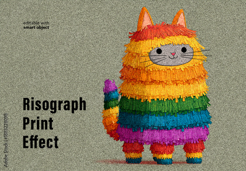 Risograph Print Photo Effect