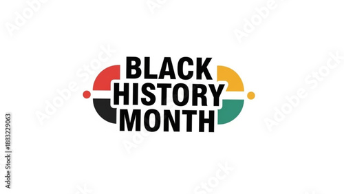 Black History Month text logo celebration of African American heritage isolated on white background for design