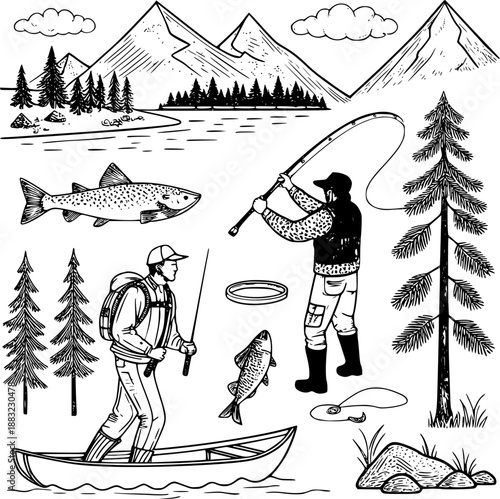 Skiing in the mountains