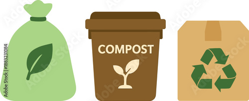 Composting and Recycling Concept