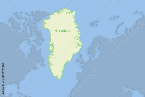 Conceptual illustration Greenland map, Arctic geography, climate change impact, and polar region exploration, climate change, global warming, geopolitics strategy, conceptual abstract topography