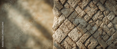 Detailed view of a small cube stone mosaic fragment
