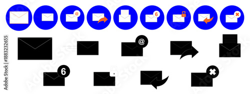 Email icons set vector illustration. contact and communication icons editable stroke. 