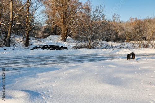 Ice training track for winter sports by car