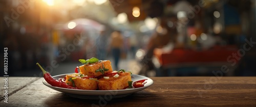 Makanan jalanan khas Cirebon, Tofu Gejrot atau tahu gejrot, memiliki rasa pedas, asam, dan gurih