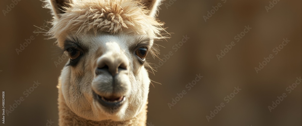 Obraz premium Cheerful llama showcasing a goofy expression