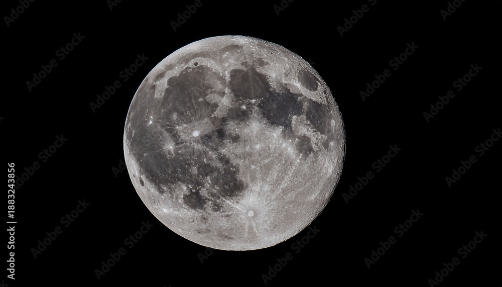 Fototapeta premium The Full Moon On A Black Background