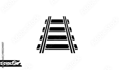 Train Tracks Vector Pictogram in Simple Silhouette for Railway and Travel Graphics