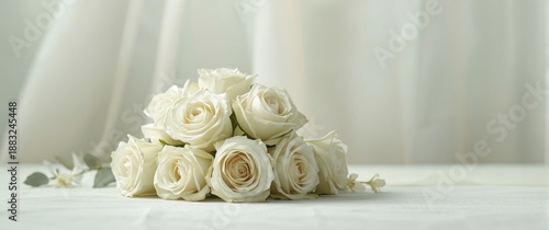 Delicate background with white roses