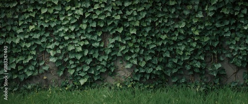 Wide-angle view of leaves w...
