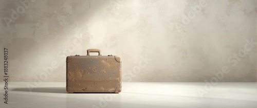 Old Shabby Suitcase: Handle...