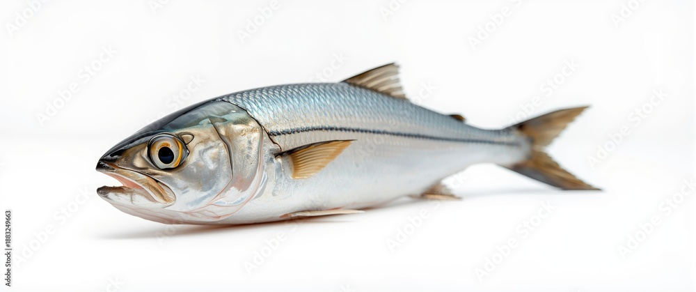 Naklejka premium Isolated fresh mackerel on white surface