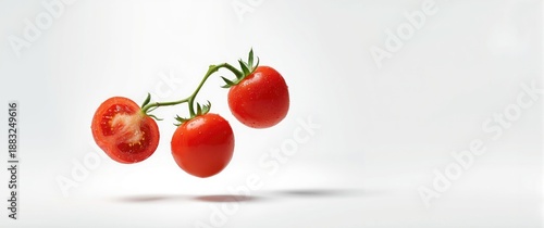 Flying tasty tomatoes isola...