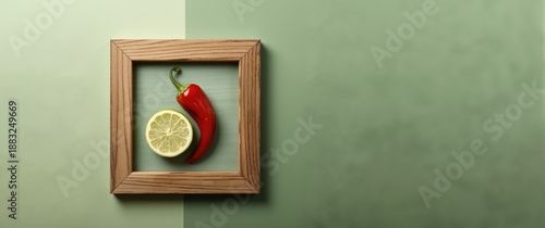 Half-cut lime and whole chi...