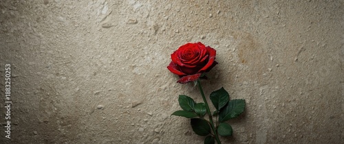 Blooming red rose with sele...