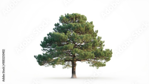 Single pine tree isolated o...