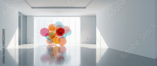 Colorful spheres and window...