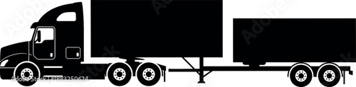 Silhouette of a truck with a trailer