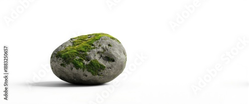 Large moss-covered stone is...