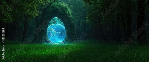 Deep jungle with an archway...