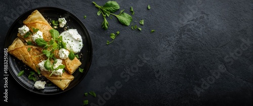 Healthy breakfast of crepes...