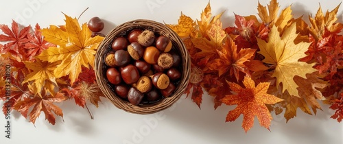 Wicker basket containing au...