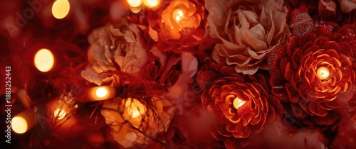 Red Flower Background with ...