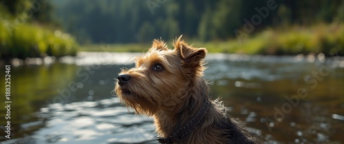 Hunting dog portrait in a n...