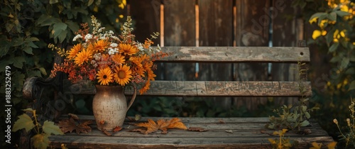 Flowers in a pitcher during...