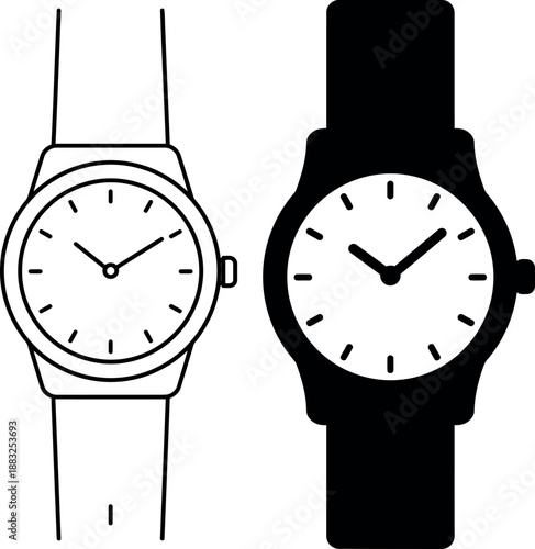 Watch Icon Set - Analog Wristwatch Designs