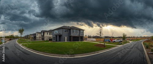 Row of fresh-built houses c...
