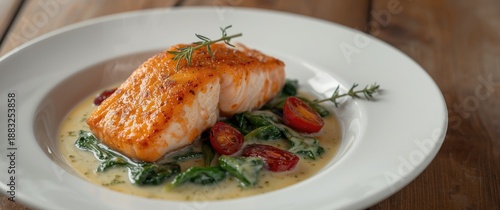 Close-up of Tuscan salmon s...