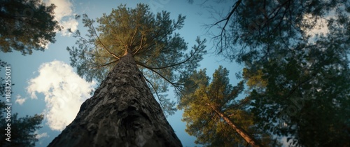 Upward View of a Pine or Pi...