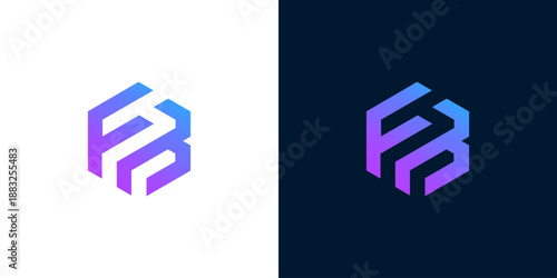 Abstract Hexagonal Logo Design with Gradient Colors, Modern Geometric Symbol Representing Innovation and Connectivity