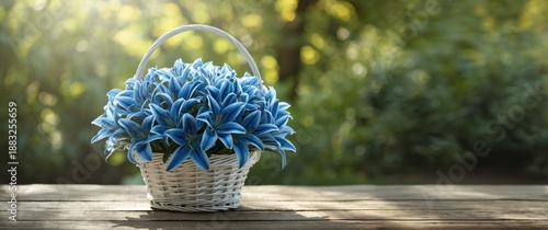 Blue lily flowers bouquet i...