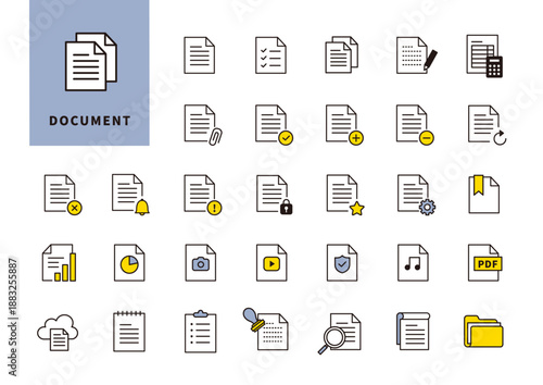 書類・ファイル管理に使えるドキュメントのアイコンセット