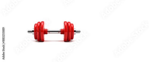 Two gym dumbbells on a whit...