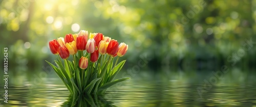 Large and vibrant tulips, t...
