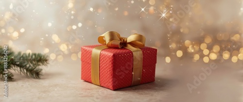 Gift box adorned with ribbon