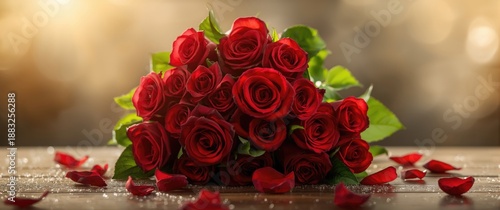 Bouquet with fresh red rose...