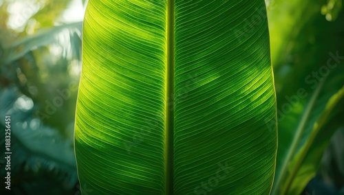Banana leaf macro shot focu...