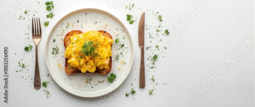 Top view of scrambled eggs ...