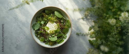 Spring salad with goat chee...