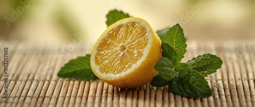 Tropical lemon and mint on ...