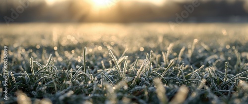 Morning frost on grass