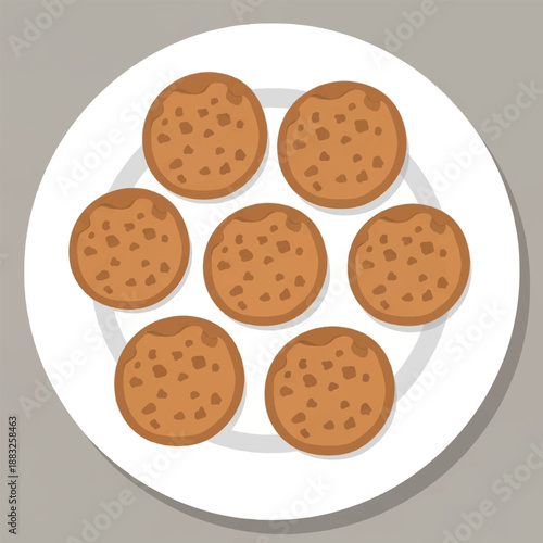 A plate of round brown cookies.