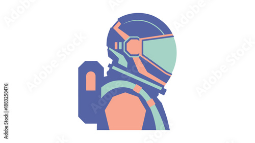 Astronaut in a futuristic helmet and spacesuit, ready for space exploration.