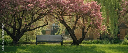 Tranquil garden scene showc...