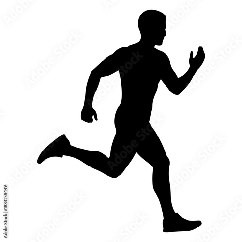 Silhouette of a man running with speed and determination Vector