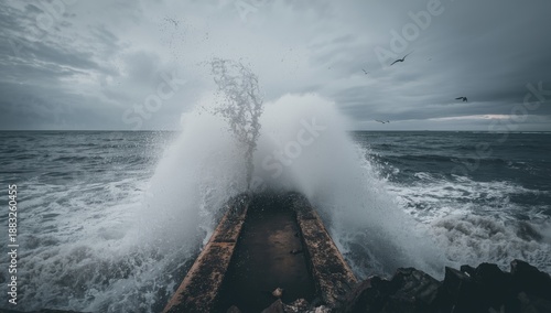 Baltic Sea coastal storm wi...
